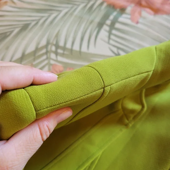 Tahari Arthur S Levine Green Jacket Blazer Open Front Mock Collar 8 Petite - Picture 5 of 10